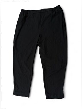 Anthropologie Black Pull-on Trousers Relaxed Fit Cropped Ankle L Clean Girl